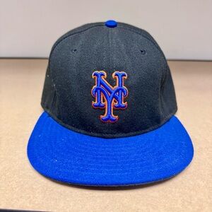New Era New York Mets Classic Fitted Cap - 7 5/8 - Black & Blue